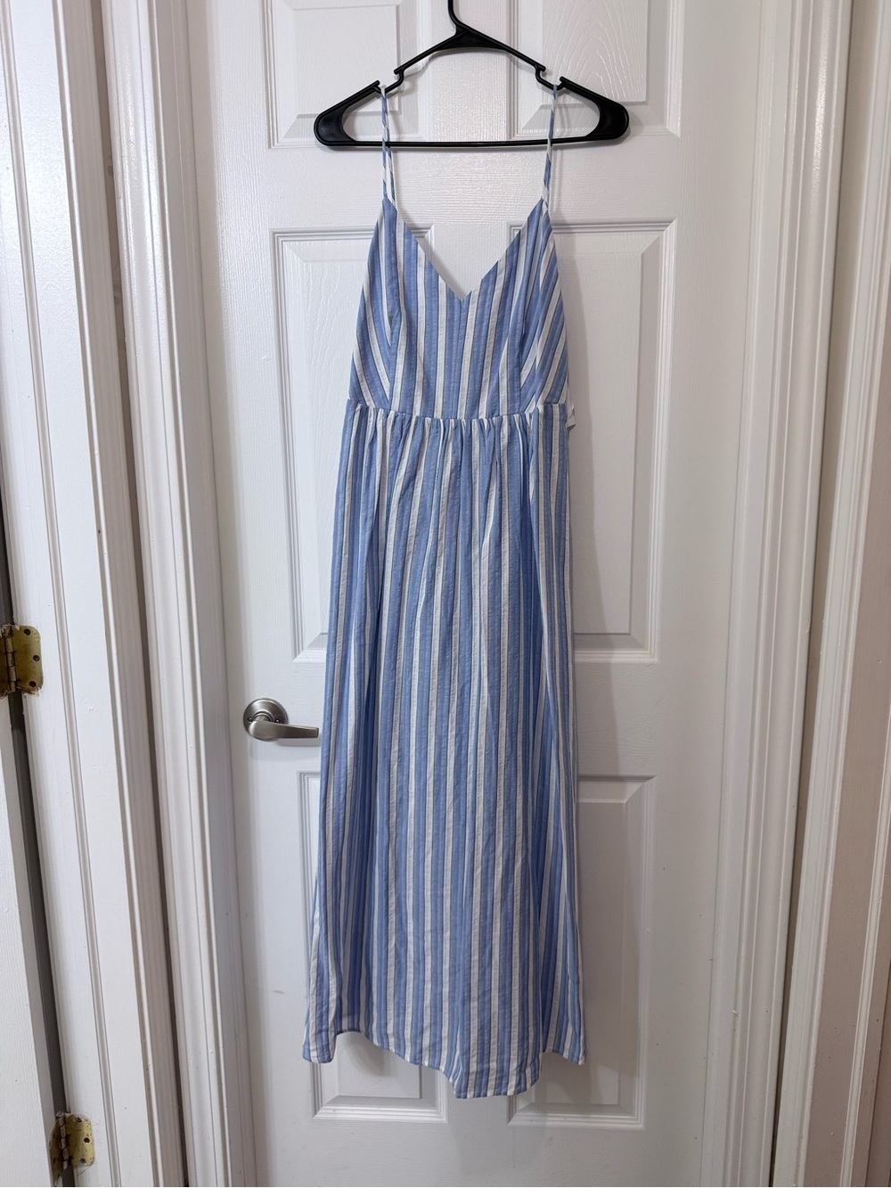 Mango Blue and White Striped Maxi Dress